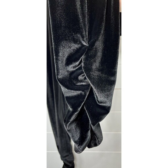 Allen B by Allen Schwartz Leggings Womens L Velvet Like Ruched Whimsy Goth - Picture 3 of 10